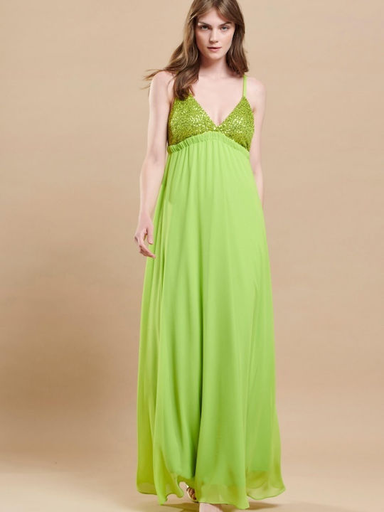 Summer Maxi Dress for Wedding and Christening Green