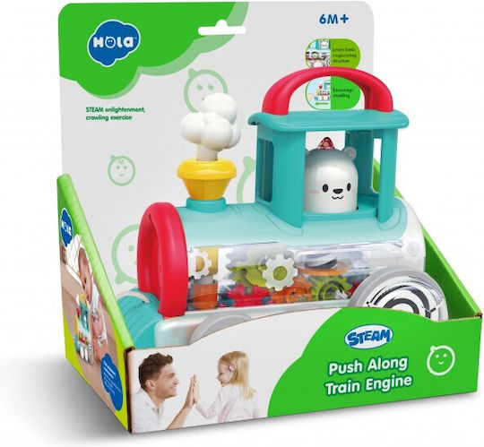 Hola Toys Συρόμενο Παιχνίδι Push Along - Train Engine για 6+ Μηνών