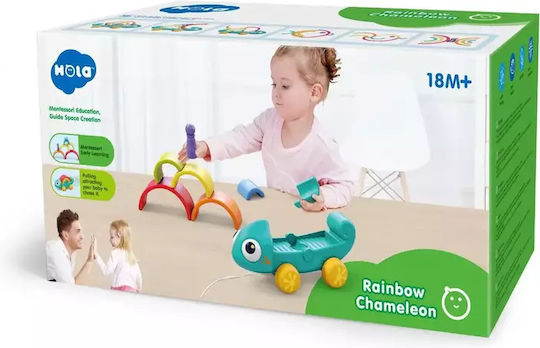 Hola Toys Παιχνίδι Στοίβαξης Rainbow Chameleon για 18+ Μηνών