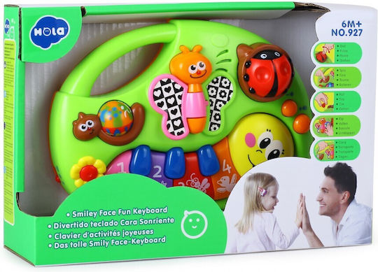Hola Toys Μουσικό Όργανο Smiley Face Fun Keyboard με Μουσική και Φως για 6+ Μηνών