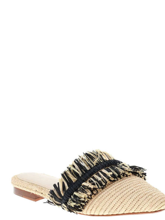 Flat Mules Nude/Μαύρο