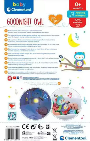 Baby Clementoni Schlafspielzeug Goodnight Owl aus Stoff mit Lichtern für 0++ Monate