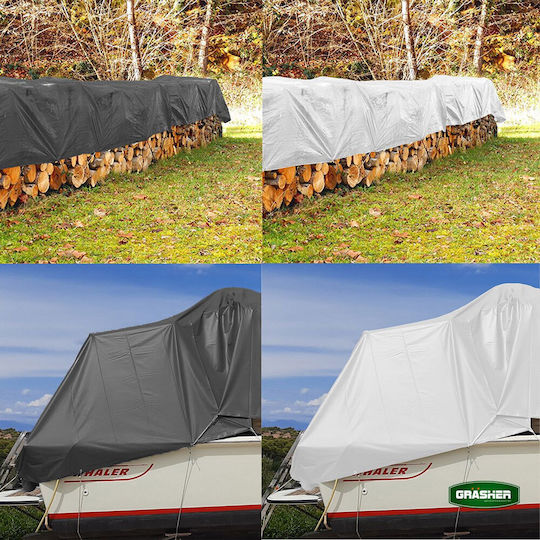 Grasher Waterproof Tarpaulin 120gr/m² 12x6m. Light Type White