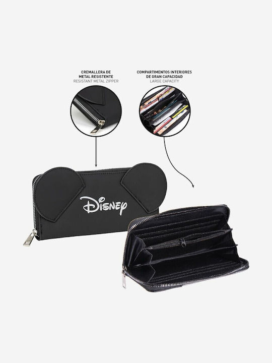 Disney Mickey 100th Anniversary Μεγάλο Γυναικείο Πορτοφόλι Μαύρο