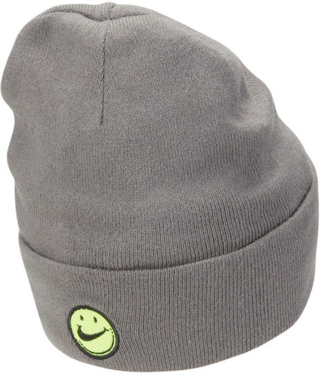 Peak Beanie Unisex Σκούφος Πλεκτός σε Γκρι χρώμα