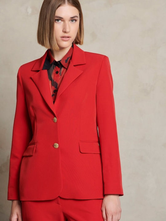 Matis Fashion Lang Damen Blazer Rot