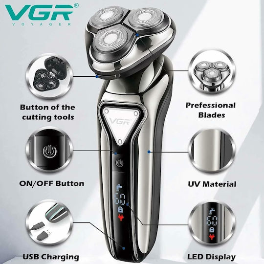 VGR V-323 Περιστρεφόμενη Ξυριστική Μηχανή Προσώπου Επαναφορτιζόμενη