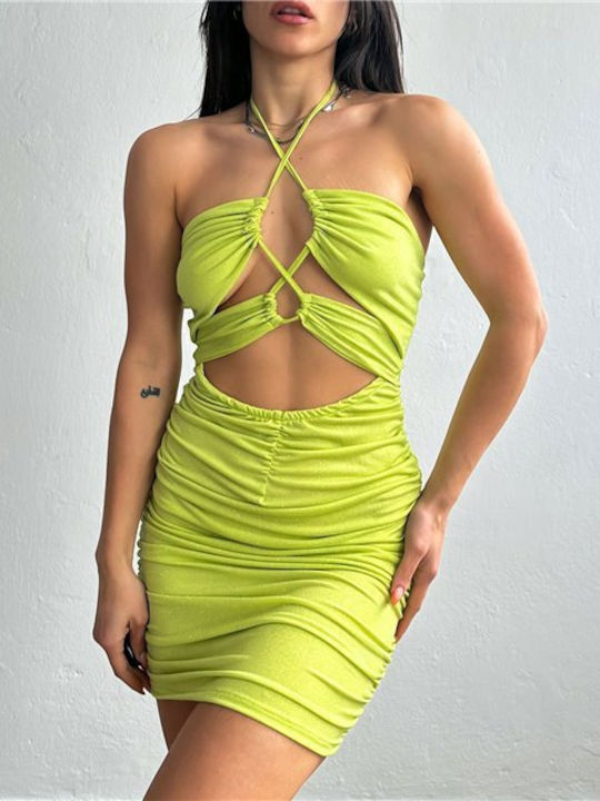 Chica Mini Evening Dress Lime