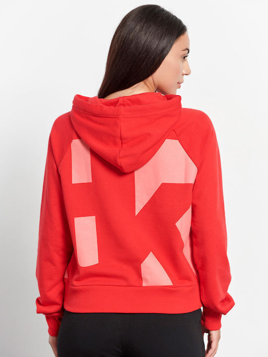 Long Women's Sweatshirt Hooded Black