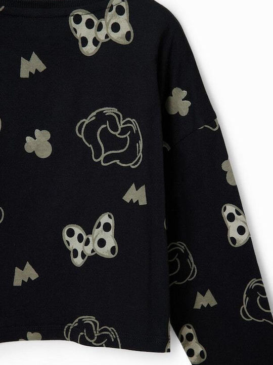 Kids' Shirt Long Sleeve Black Minnie Mouse