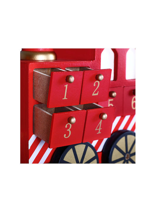 Bakaji Christmas Wooden Figure Train Red Height 41cm