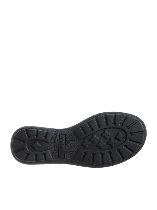 Kids Patent Leather Ballerinas with Hoop & Loop Closure Black