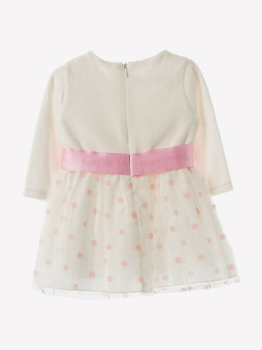 Babylon Kids Dress Polka Dot Ecru - Pink