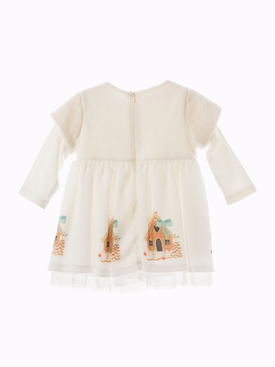 Babylon Kids Dress Velvet White