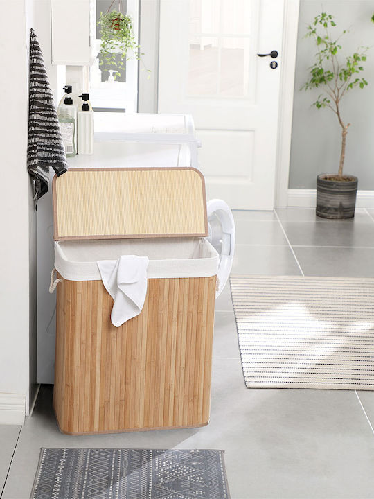 Songmics Coș de rufe Lemn Capotă 51.5x31.5x60.5cm Bej Songmics Coș de rufe Lemn Capotă 51.5x31.5x60.5cm Bej