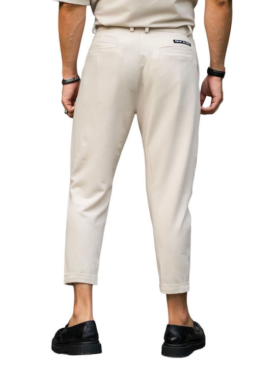 Twin Black Men's Trousers in Loose Fit Beige