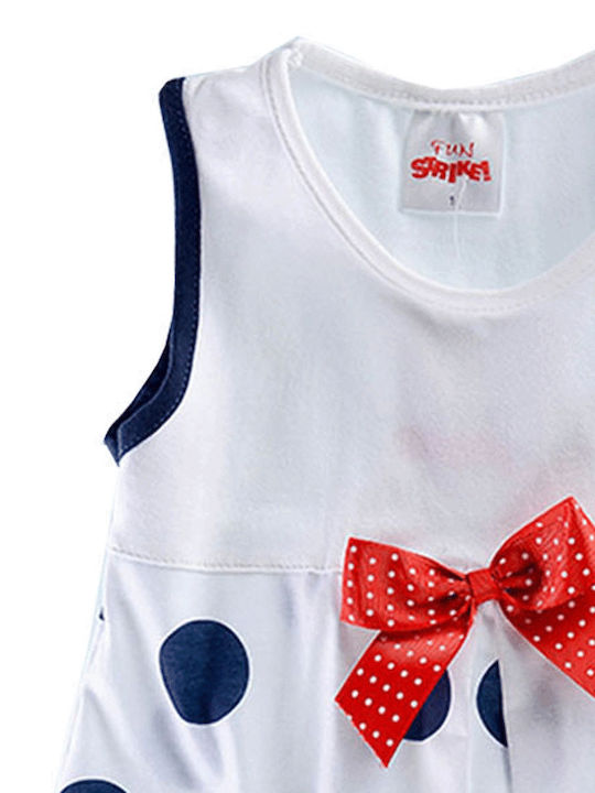 Funstrike Kids Dress Polka Dot Sleeveless White