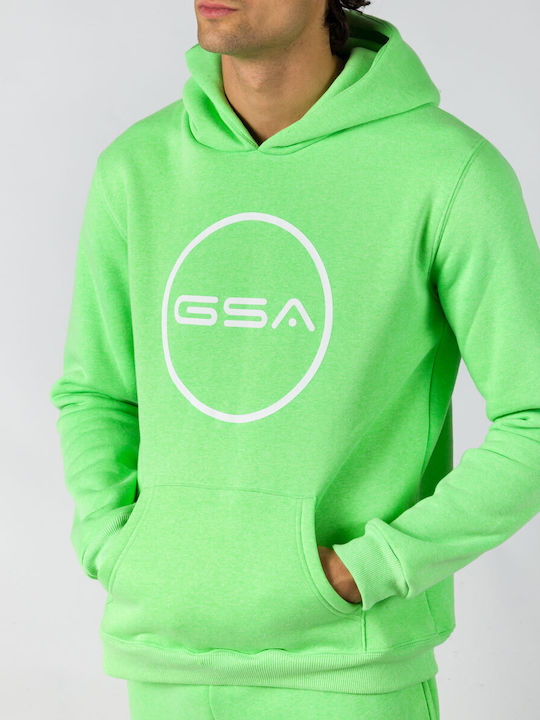 GSA Men's Sweatshirt with Hood Green Neon