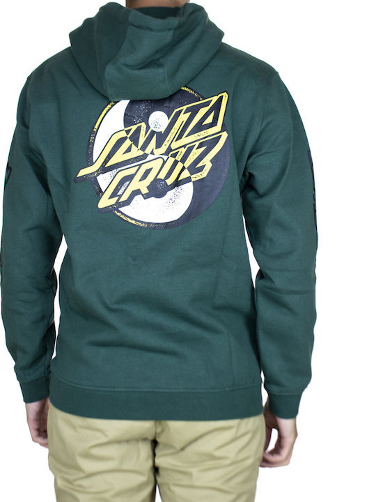 Santa Cruz Men's Sweatshirt with Hood and Pockets Green