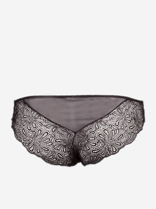 Norddiva Lace Underwear Set with Bralette & Brazil Black