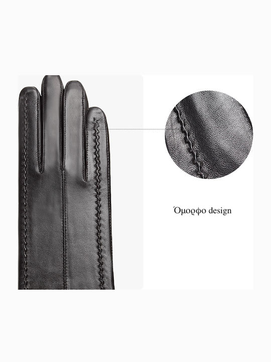 Women's Leather Touch Gloves Black