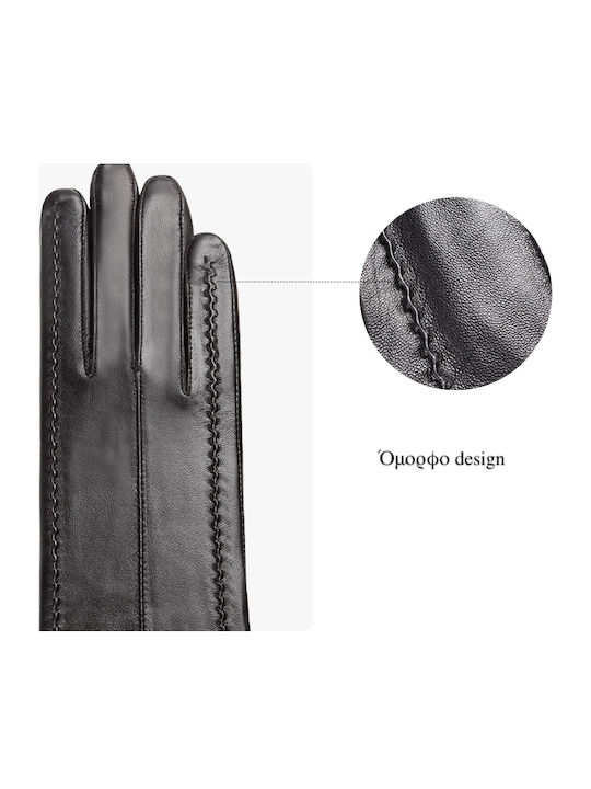 Women's Leather Touch Gloves Black