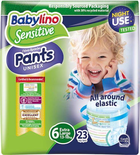 Babylino Diaper Pants Sensitive No 6 for 13-18kg 23 Pieces