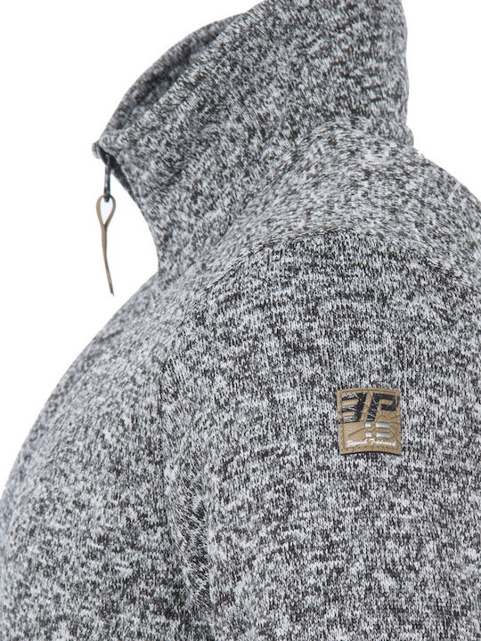 Tim Ανδρική Ζακέτα Fleece με Κουκούλα Γκρι