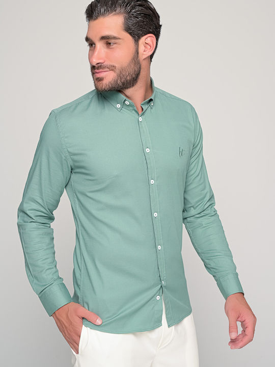 Men's Shirt Long Sleeve Cotton Mint