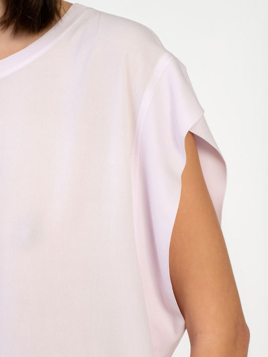 Damen Sommer Kurzärmeliges Lila Bluse