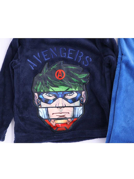Marvel Παιδική Πιτζάμα Χειμωνιάτικη Fleece Σκούρο Μπλε Marvel Παιδική Πιτζάμα Χειμωνιάτικη Fleece Σκούρο Μπλε