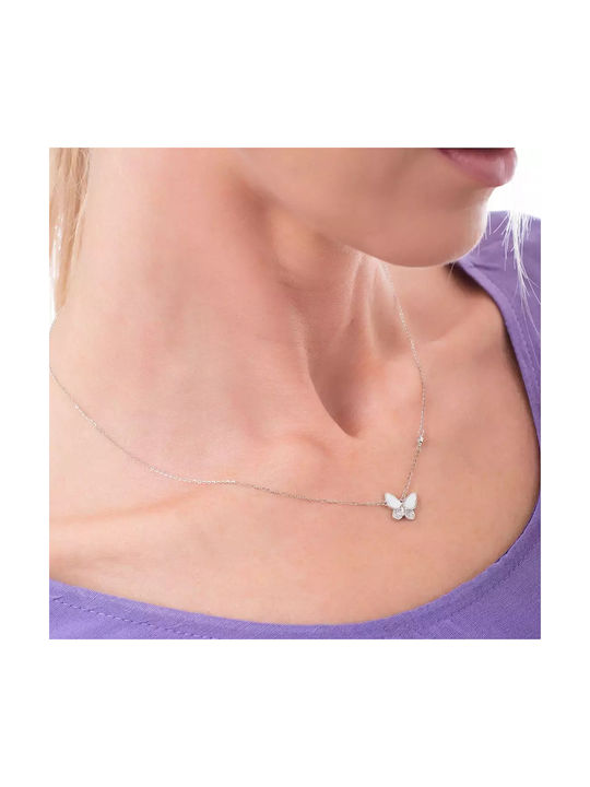 Oxzen Necklace with design Butterfly from Silver