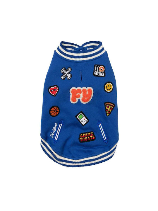 Fuzzyard Letterman Μπουφάν Σκύλου Μπλε με Μήκος Ράχης 33 εκ.