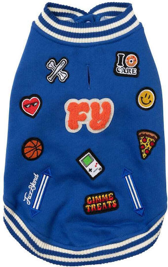 Fuzzyard Letterman Μπουφάν Σκύλου Μπλε με Μήκος Ράχης 33 εκ.