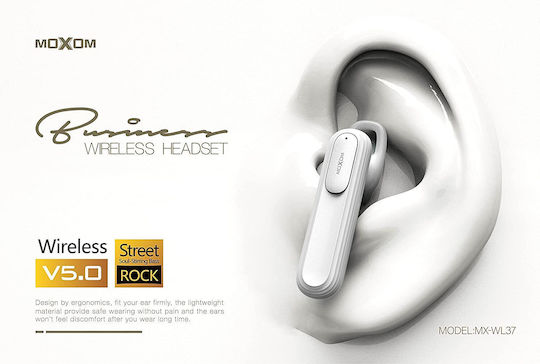 Moxom MX-WL37 In-Ear Bluetooth-Freisprecheinrichtung Kopfhörer mit Ladeetui Weiß