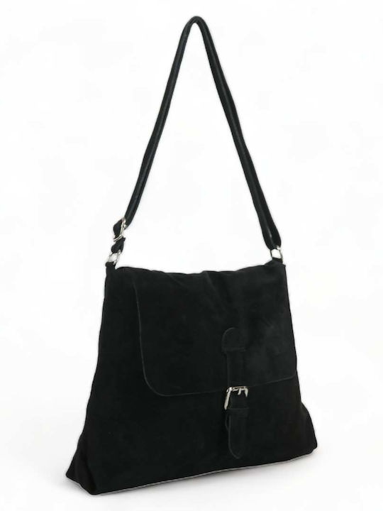 Damentasche aus Leder Suede Schwarze