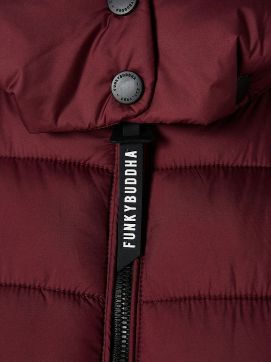 Lungă Jachetă de femei Puffer Burgundy