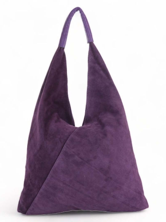 Passaggio Leather Leather Women's Bag Shopper Shoulder Purple