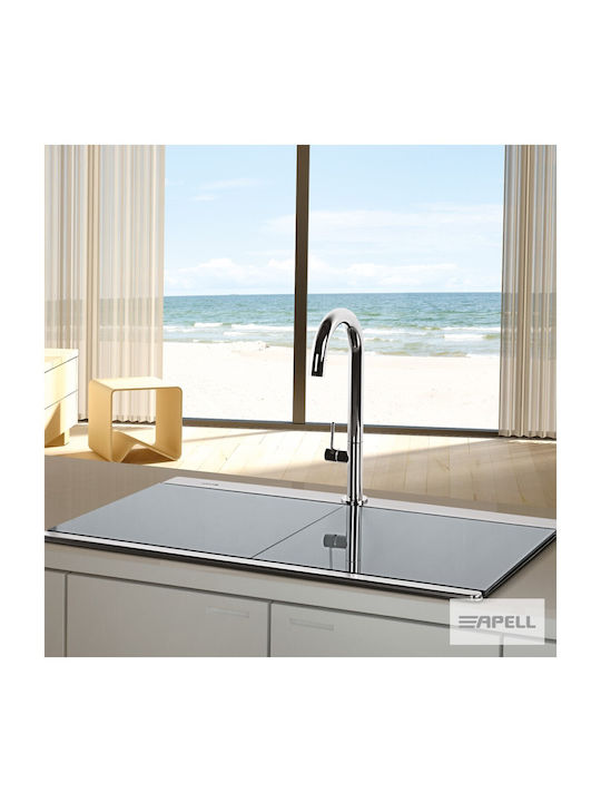 Apell Iris Ένθετος Νεροχύτης Inox Σατινέ Μ89.7xΠ51cm Ασημί