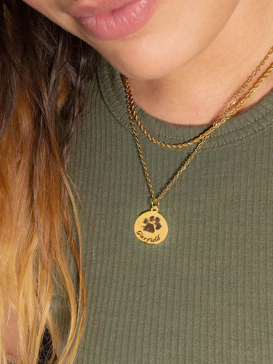 Theodora's Jewellery Colier Din Oțel Plăcut Cu Aur