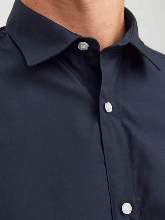 Long-sleeved Cotton Shirt Navy Blazer