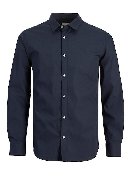 Long-sleeved Cotton Shirt Navy Blazer