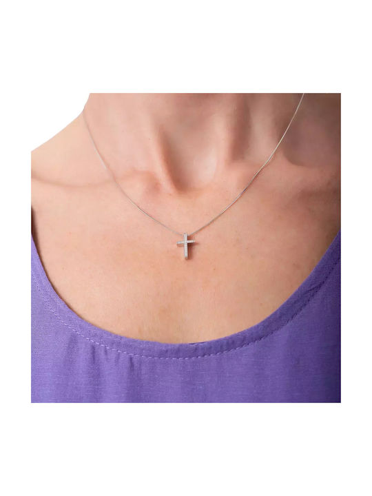Oxzen Women's Cross from Silver with Chain