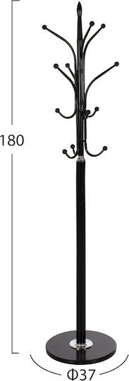 Freebox Metallic Coat Rack Black 37x37x180cm