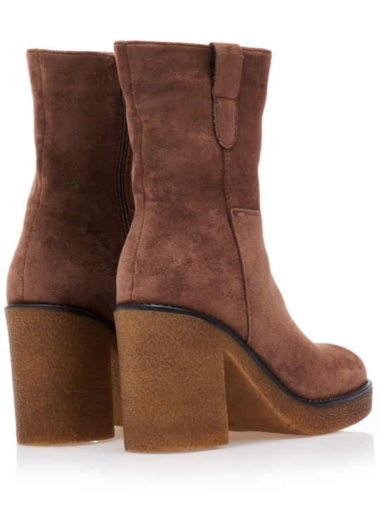 Wildleder Stiefeletten Damen Braun