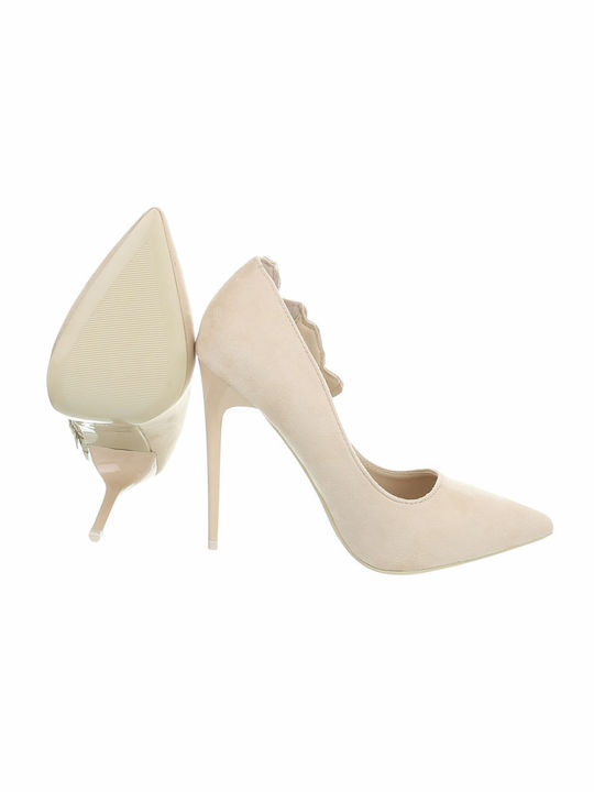 LD shoes Suede Stiletto Beige High Heels