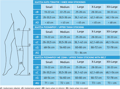 Anatomic Help 1321 Normal Κάλτσες Ριζομηρίου Διαβαθμισμένης Συμπίεσης 17-22 mmHg Μπεζ