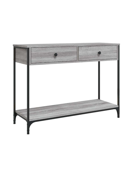 Console Table Wood & Metal Grey Sonoma L100xW34.5xH75cm