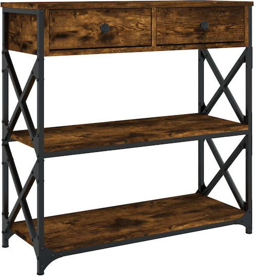 Console Table Wood & Metal Smoky Oak L75xW28xH75cm
