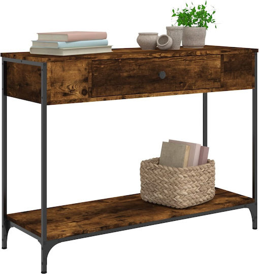 Console Table Wood & Metal Smoky Oak L100xW34.5xH75cm